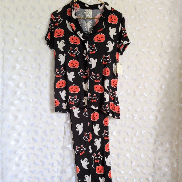 NEW Nite Nite Munki Munki Black Cat Pajama Set S - Picture 2 of 4